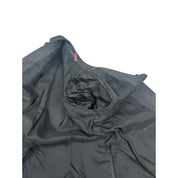 Z Zegna Wool Single-Breasted Blazer Jacket Gray Blue Check Size 40 R US - Picture 8 of 9